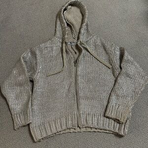 Zara Women's Silver Hooded Sweater